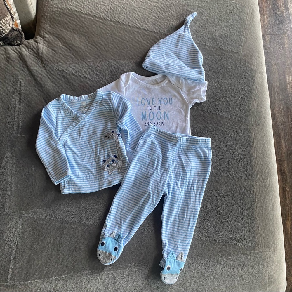 Koala Kids Blue Striped One Piece Set